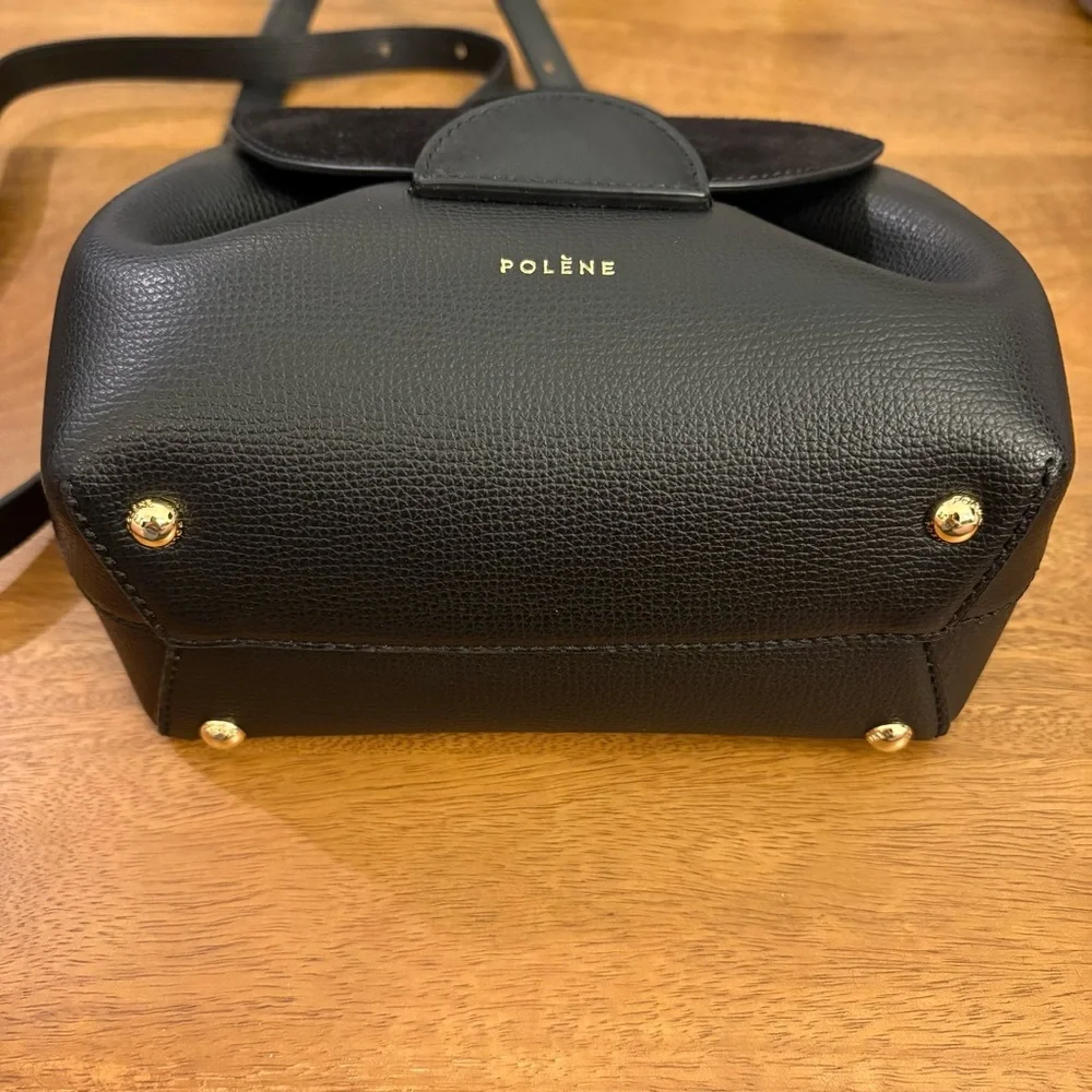 Polene Numéro Un Nano Black Leather & Suede Bag Like New
